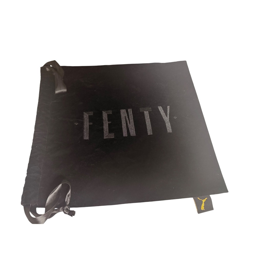 Authentic Fenty x Puma by Rihanna Black Velvet Drawstring Bag Shoe Pouch 15x14
